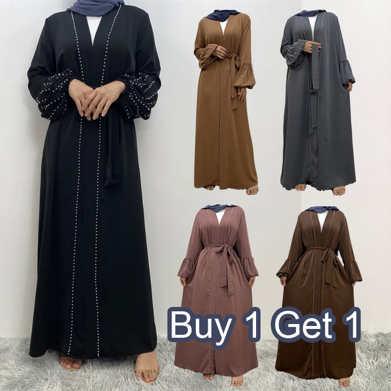 Abayas For Women Kimono Muslim Dubai Pearls Cardigan Kaftan Turkey Islam Clothing Robe Femme Musulmane Caftan Marocain