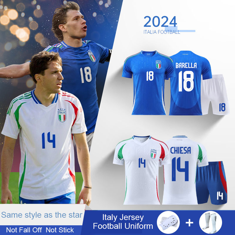 2024 Italy national team jersey football uniform suit men's European Cup home and away game training uniform