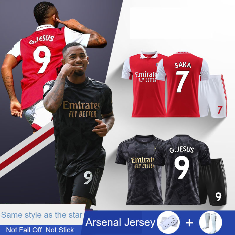 Arsenal jersey football uniform suit men's training team uniform home and away black and gold jersey